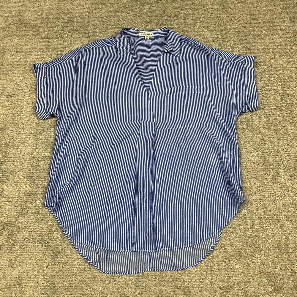 Whistles Blue and White Stripe Tunic Top